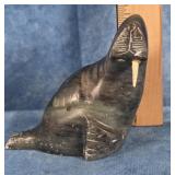 VTG. HAND-CARVED SOAPSTONE WALRUS FIGURINE