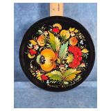 UKRAINIAN PETRYKIVKA FOLK ART WOODEN PLATE