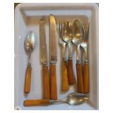 VINTAGE BAKELITE FLATWARE BOX LOT