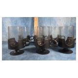 MCM GLAS-SNAP CORNING 12 OZ FOOTED MUGS SET OF 6