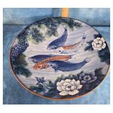 VTG. SUN CERAMICS 14" SERVING DISH KOI FISH