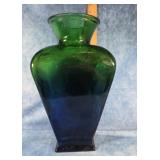LARGE PIER 1 IMPORTS HAND-BLOWN OMBRE VASE HEAVY