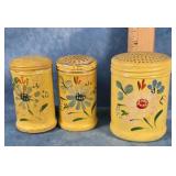 RANSBURG YELLOW SALT, PEPPER, & SUGAR SHAKERS
