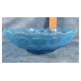 FENTON BLUE OPALESCENT BOWL 8.5'