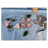 THREE FLOWER SUNCATCHERS