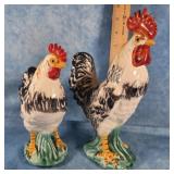 LEFTON ROOSTER AND HEN FIGURINES