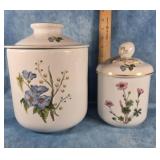 SPODE STAFFORD FLOWERS 2 PIECE CANNISTER SET