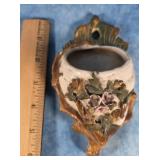 MAJOLICA BARBOTINE WALL POCKET