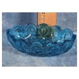 L. E. SMITH MOON & STARS COLONIAL BLUE ASHTRAY
