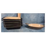 SEVEN STAUB STONEWARE BAKING DISHES 6' x 4.5'