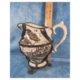 VTG. JOHNSON BROS. PITCHER W UNIQUE WIRE CAGE