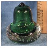 HAND-BLOWN ART GLASS PEAR PAPERWEIGHT