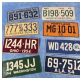 1953 & 1954 BICYCLE LICENSE PLATE LOT OF 8