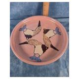 HAND-PAINTED CERAMIC PLARE W WHIMSICAL DESIGN 11'