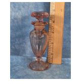 ART DECO PINK GLASS PERFUME BOTTLE
