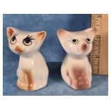 TWO CAT TOOTHPICK HOLDERS