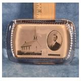 M.E. CHURCH SEWARD, IL GLASS PAPERWEIGHT