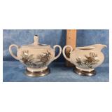 ROSENTHAL STERLING SILVER CREAMER & SUGAR BOWL