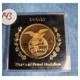 22CT GOLD PLATED EXPOSITION IN CHICAGO MEDALLION