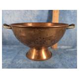 VTG. COPPER COLANDER WITH BRASS HANDLES