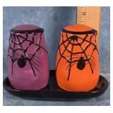 HALLOWEEN SPIDER SALT & PEPPER SHAKERS