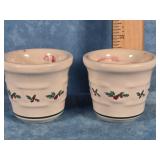 LONGABERGER POTTERY CANDLE HOLDERS