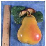 VTG. PEAR CHALKWARE STRING HOLDER