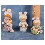 1987 ENESCO COUNTRY COUSINS EASTER FIGURINES