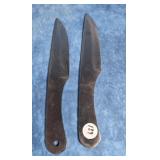 PAIR OF STAINLESS STEEL THROWING KNIVES