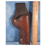 WESTERN-STYLE BROWN LEATHER REVOLVER HOLSTER