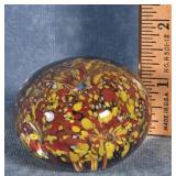 HAND-BLOWN ART GLASS PAPERWEIGHT