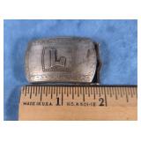 L BELT BUCKLE MODERN NICKLE SILVER FRENCH SILVER