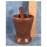 PRIMITIVE WOODEN MORTAR & PESTLE SET