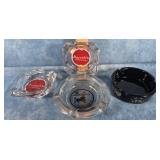 4 VINTAGE ADVERTISING ASHTRAYS