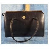 STRAWBRIDGE & CLOTHIER BLACK LEATHER HANDBAG