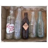 VINTAGE GLASS SODA BOTTLES BOX LOT