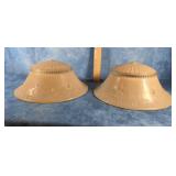 1930'S FLORAL GLASS CEILING LIGHT SHADES 10'