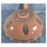VTG. MAUVE-PINK GLASS CEILING LIGHT SHADE ART DECO