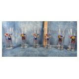 SIX 1987 BUD LIGHT SPUDS MACKENZIE BEER GLASSES
