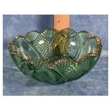 6" EAPG GREEN GLASS BOWL