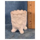 KANAWHA SLAG GLASS TOOTHPICK HOLDER MILK GLASS