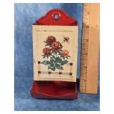 VINTAGE METAL TIN MATCH HOLDER