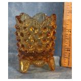 FENTON AMBER GLASS HOBNAIL TOOTHPICK HOLDER