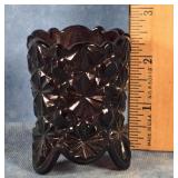 AMETHYST GLASS FOOTED TOOTHPICK HOLDER
