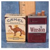 VTG. CAMEL & WINSTON CIGARETTE PACK LIGHTERS