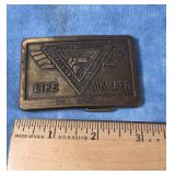 NORTH AMERICAN FISHING CLUB BRASS BELT BUCKLE