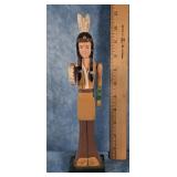 WOODEN NATIVE AMERICAN FIGURE 10"