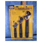 TOOL SHOP 3-PIECE ADJUSTABLE WRENCH SET