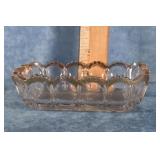 THUMBPRINT CLEAR GLASS GOLD RIM TRINKET DISH