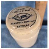 ANTIQUE CERAMIC KEMMRICH COMP. ANTWERP JAR W LID